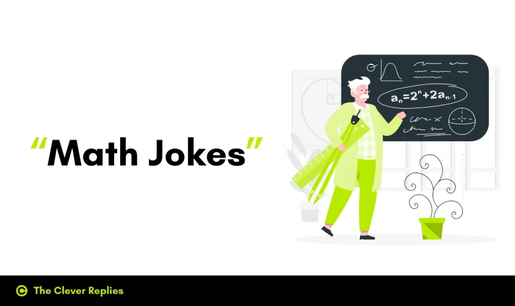 Funny math jokes for teachers and students - colorful blackboard with math symbols and smiling cartoon characters