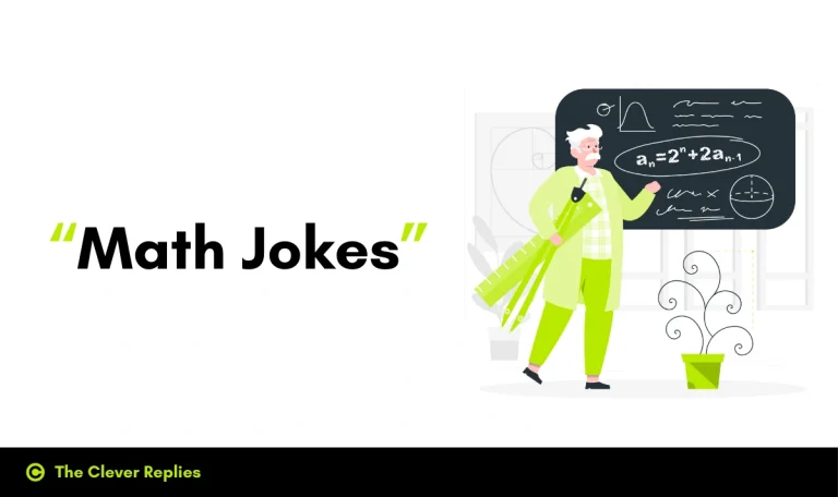 Funny math jokes for teachers and students - colorful blackboard with math symbols and smiling cartoon characters